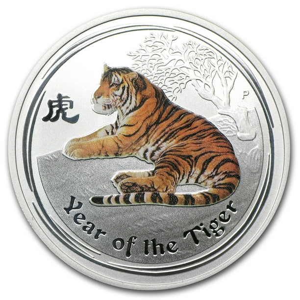 2010 Lunar Tiger 1 oz Silver Coin Series II from Perth Mint in Australia
